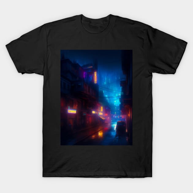 Neon Lit Nightlife T-Shirt by Taudalpoi